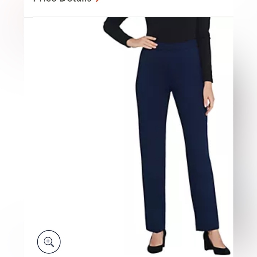 Susan Graver Classic Navy Straight Leg Pants